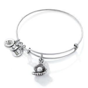 Alex and Ani Silver Oyster Adjustable Bangle Layering Bracelet